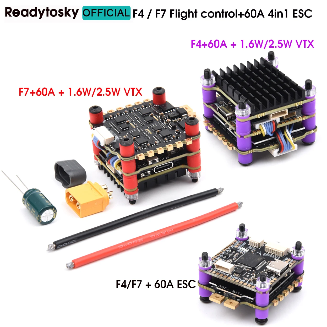 4.9G-5.8G 1.6W / 2.5W VTX + F7 - Fpv Flight Controller F7 Stack 60A 评论和价格